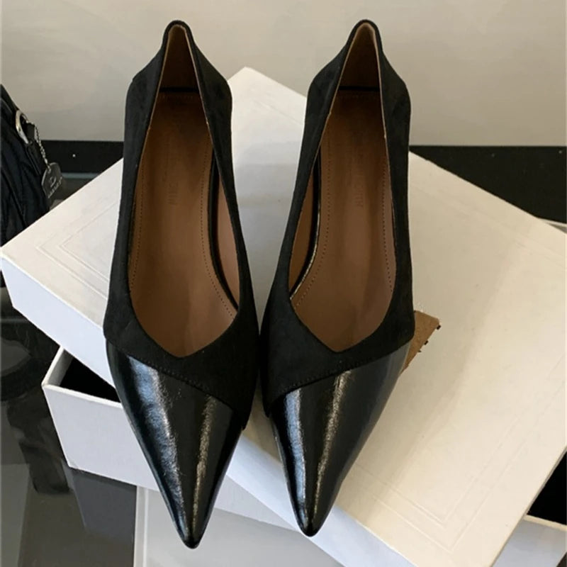Vintage Pointed Toe Slip On Women Office Pumps Sexy Thin Heels Wedding Party Shoes 2026 New Spring Autumn Commuter Footwear